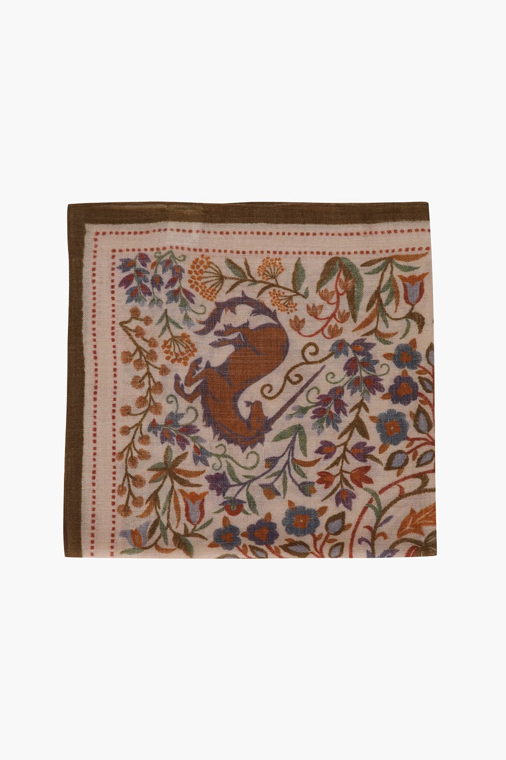 UNICORN 울 시누아즈리 패턴 101 레드브라운 스카프