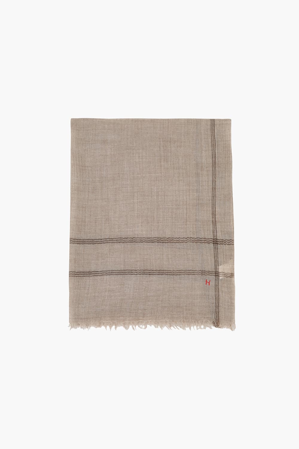 FINE 울 라인 스퀘어 203 라이트브라운 머플러