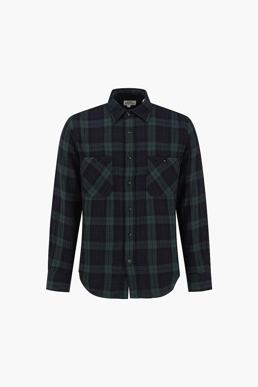 코튼 타탄 체크 포켓 105 다크그린 셔츠