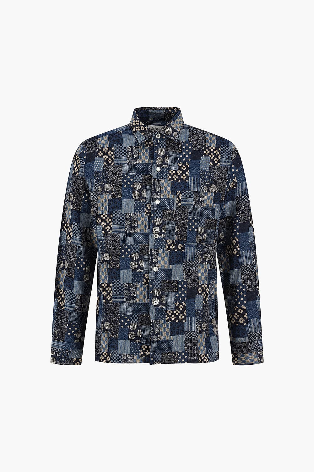 PATT 코튼 페이즐리 패턴 108 다크네이비 셔츠