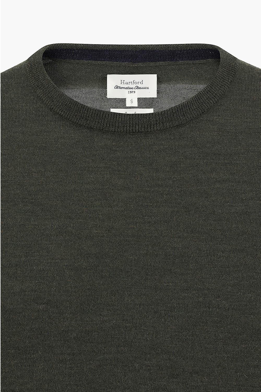 MERINO 울 크루넥 101 다크카키 긴소매 니트