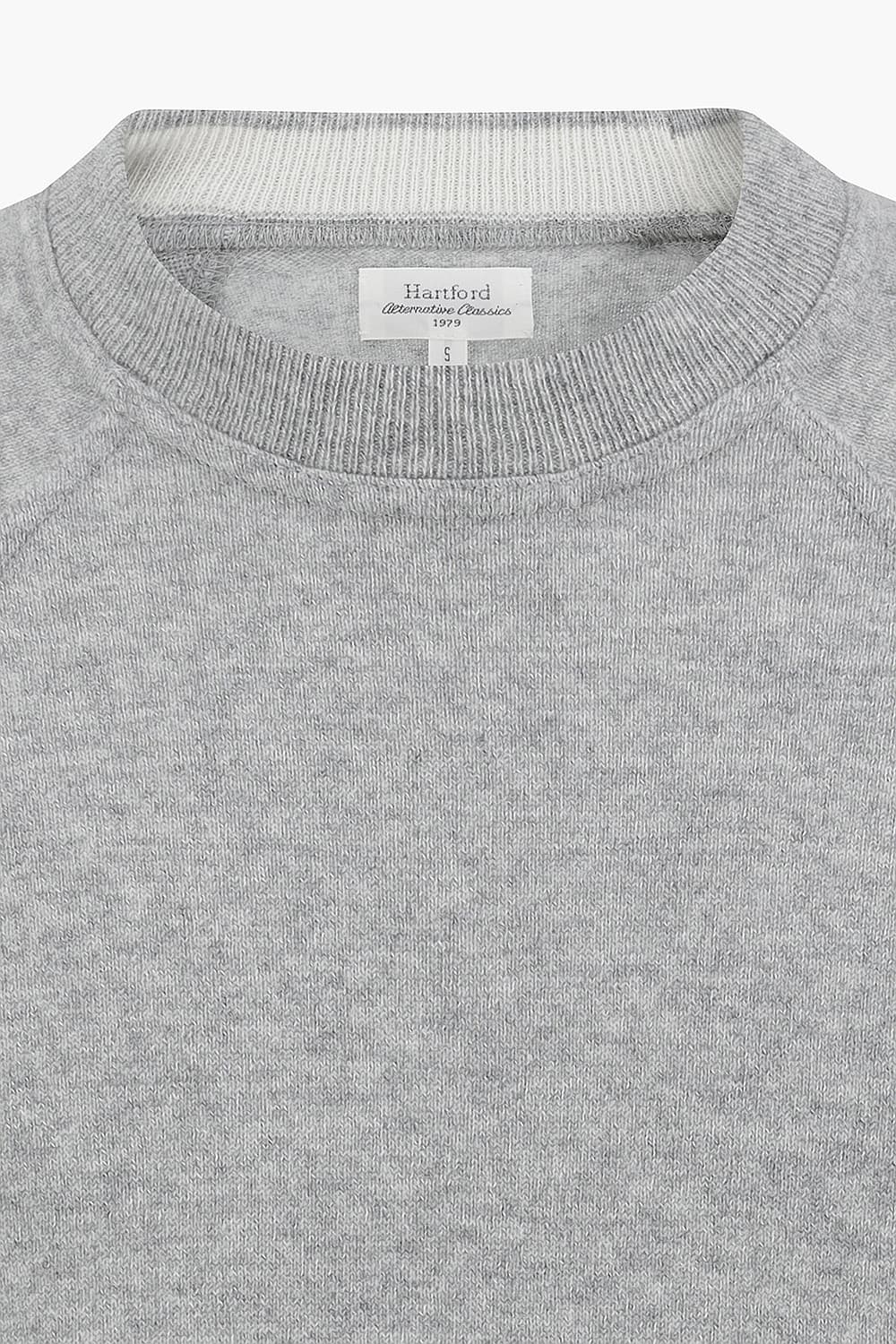 울 캐시미어 크루넥 106 라이트그레이 긴소매 니트