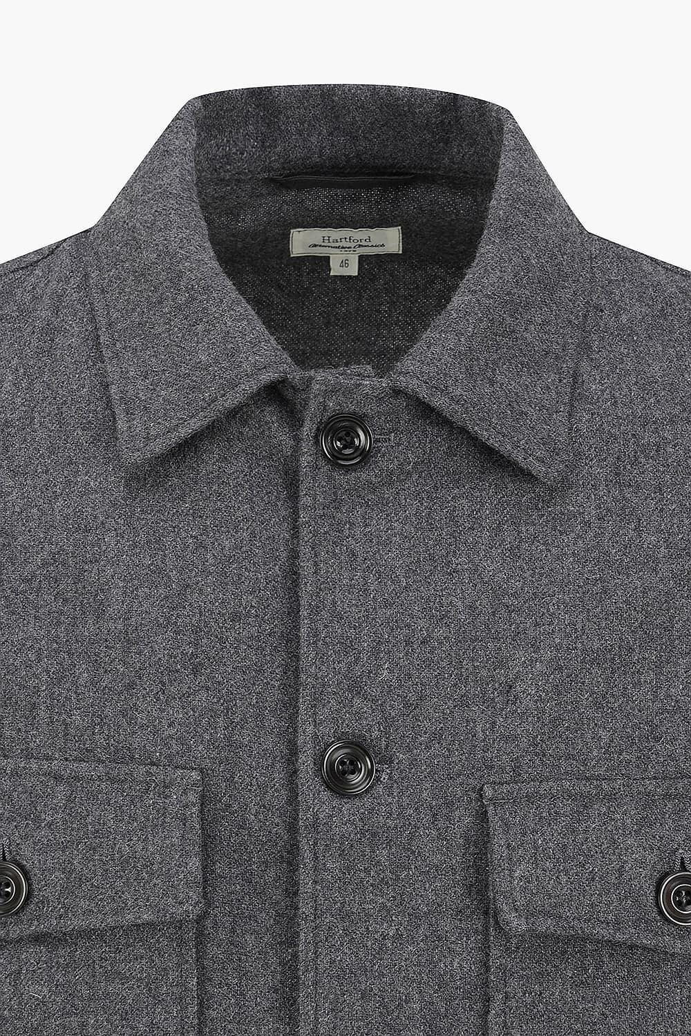 DAY 울 혼방 빅버튼 셔츠형 103 다크그레이 캐주얼 자켓