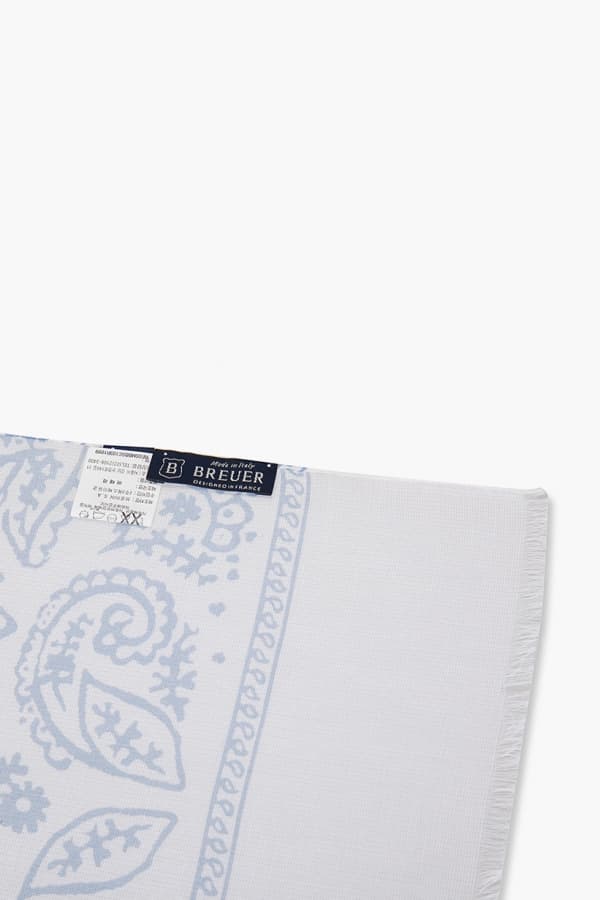 코튼 헤이즐리 도트 패턴 103 블루 스카프