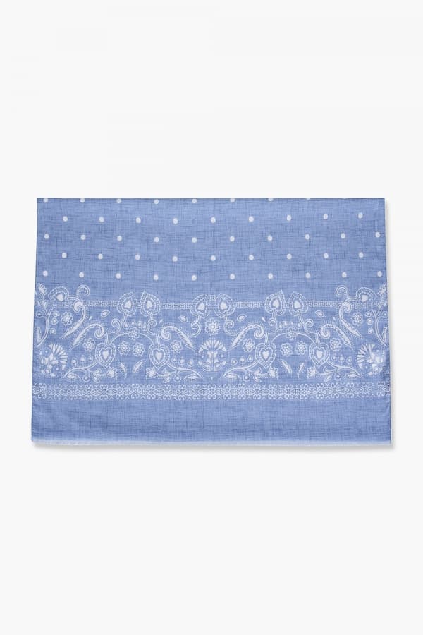 코튼 헤이즐리 도트 패턴 104 블루 스카프