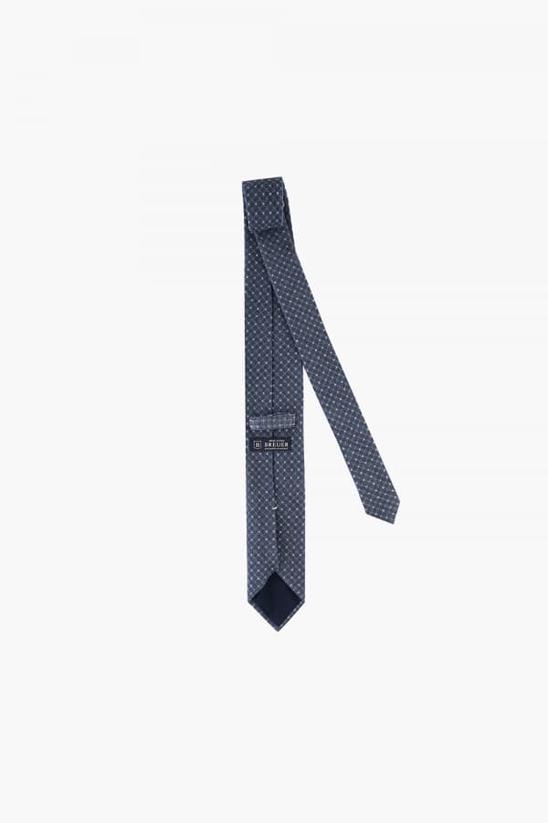 울 실크 깅엄 체크 114 네이비 넥타이