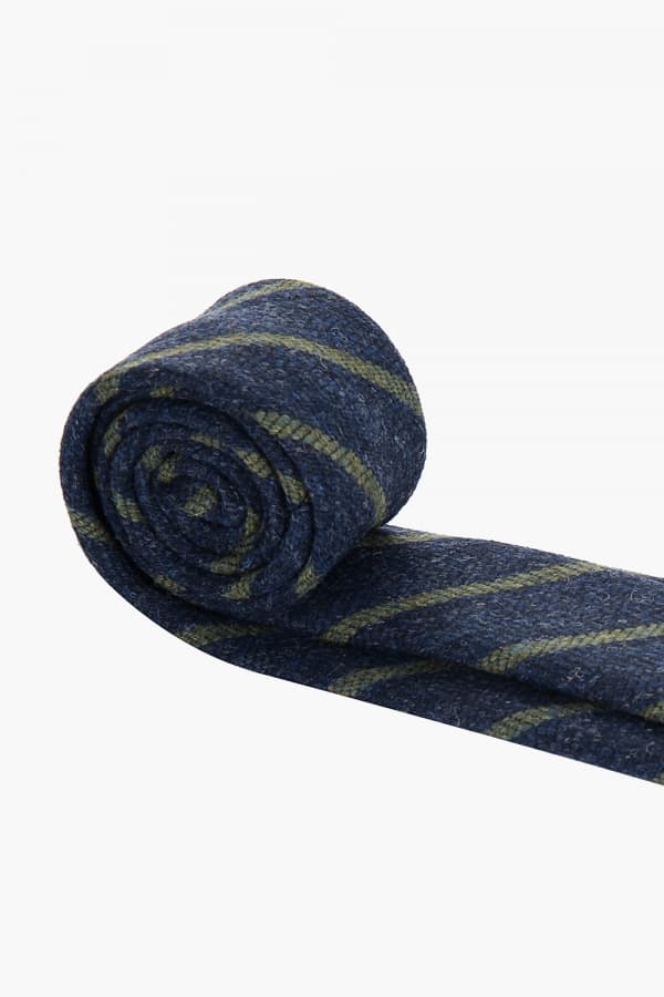 울 실크 스트라이프 702 그린 넥타이