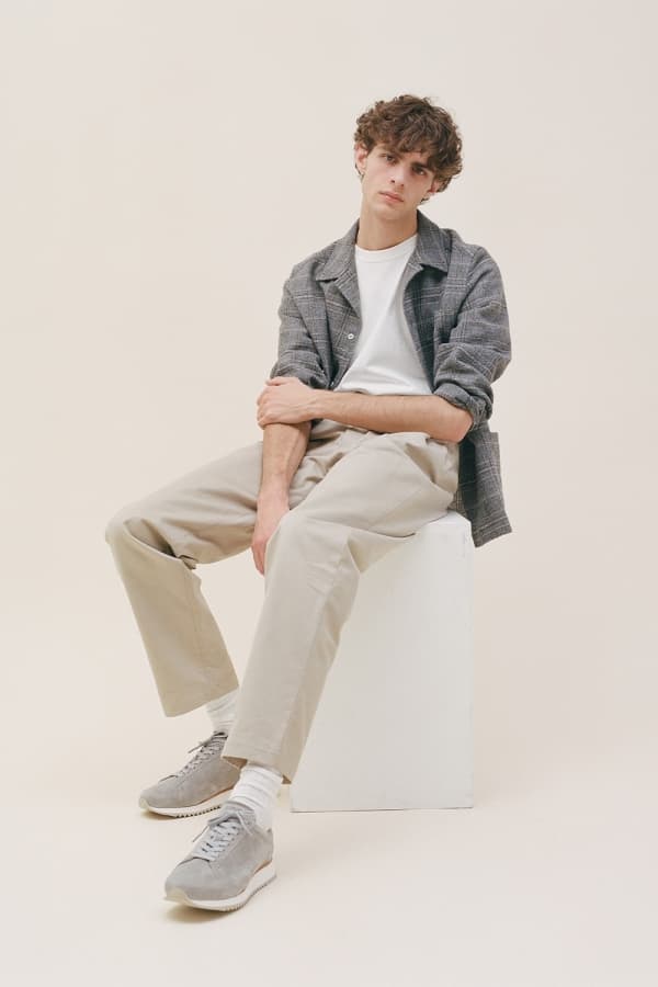 CABOURG 소가죽 스웨이드 106 라이트그레이 스니커즈