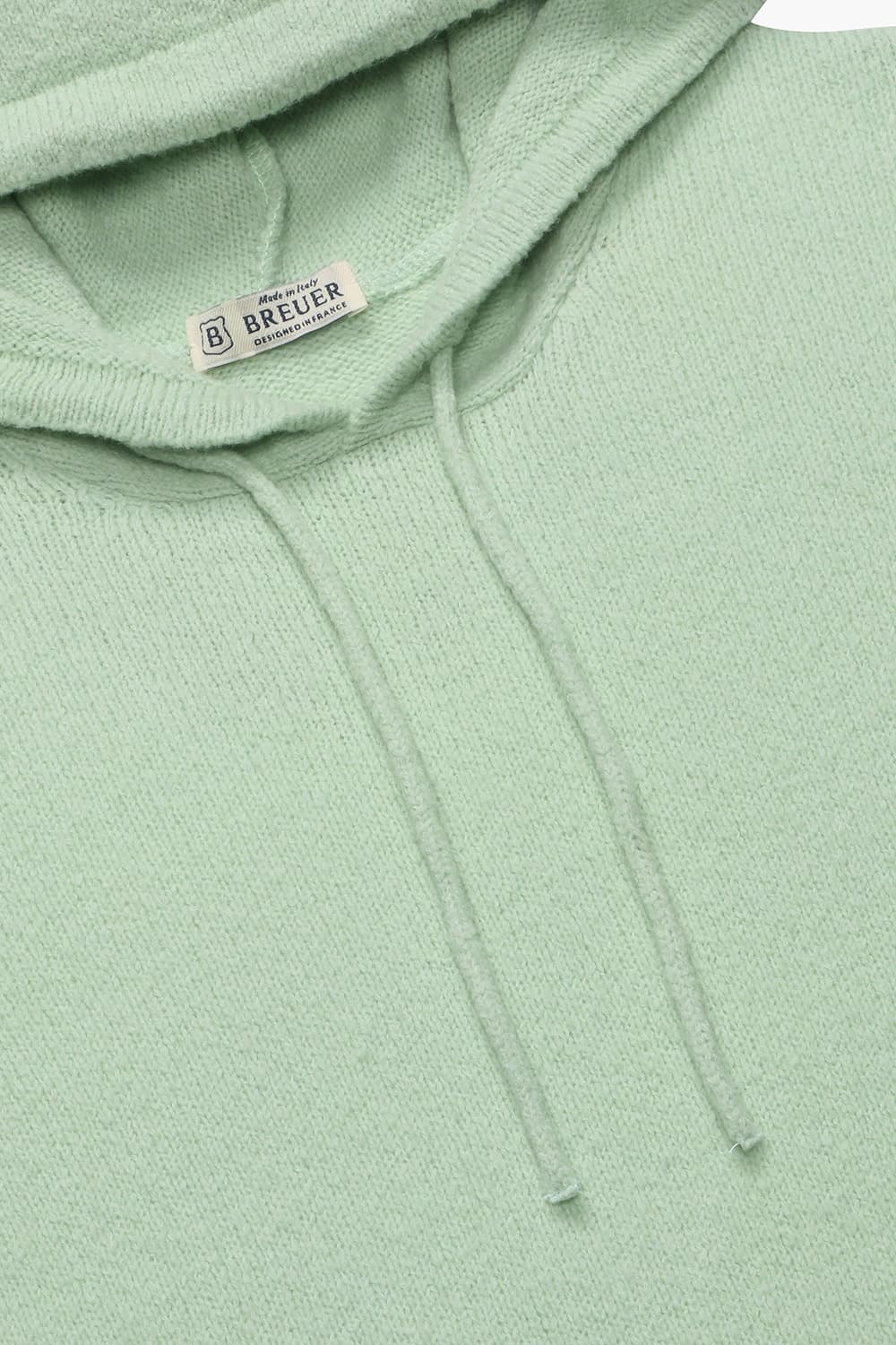 코튼 후드 102 라이트그린 긴소매 니트