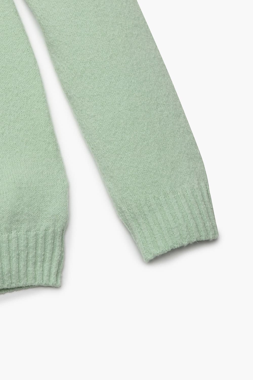 코튼 후드 102 라이트그린 긴소매 니트