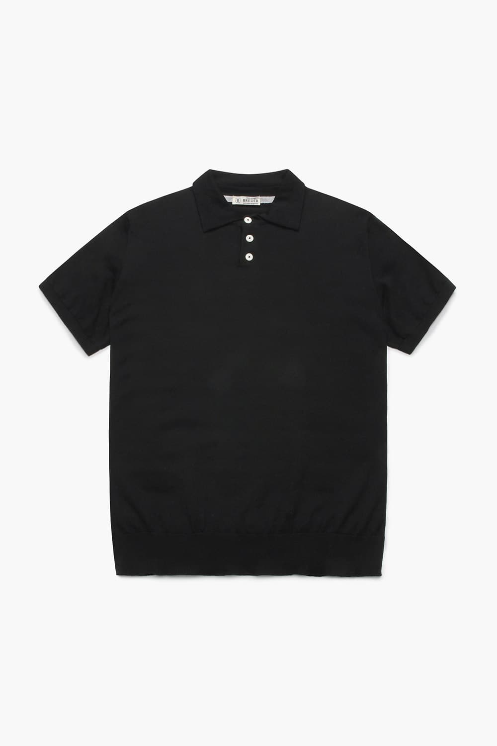 코튼 폴로 501 블랙 반소매 니트