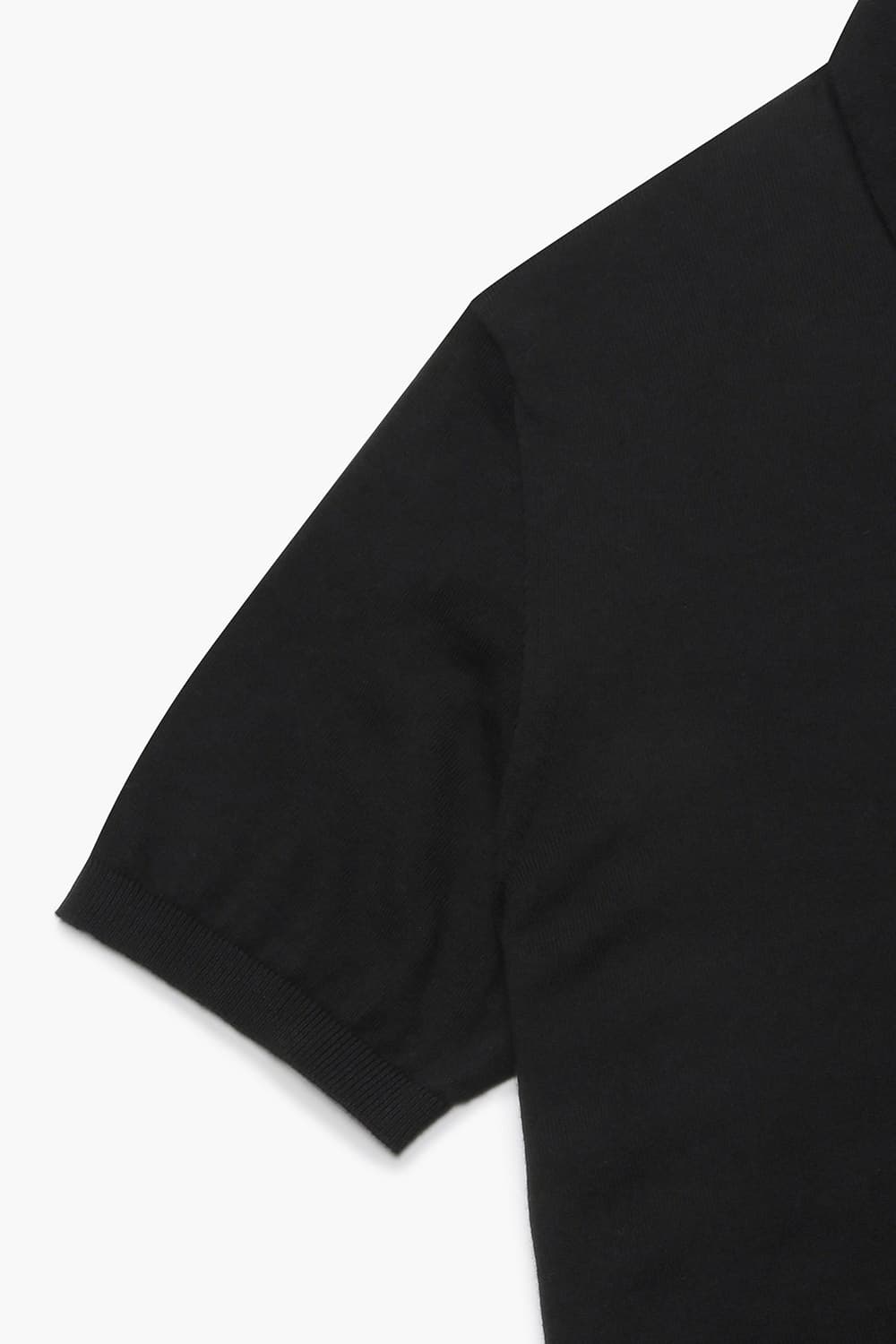 코튼 폴로 501 블랙 반소매 니트