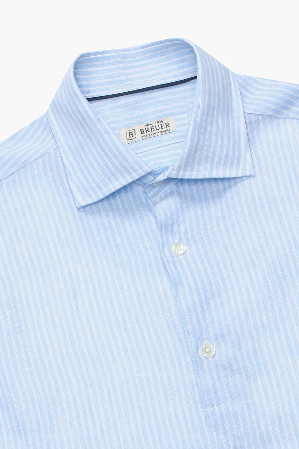 린넨 스트라이프 105 라이트블루 셔츠