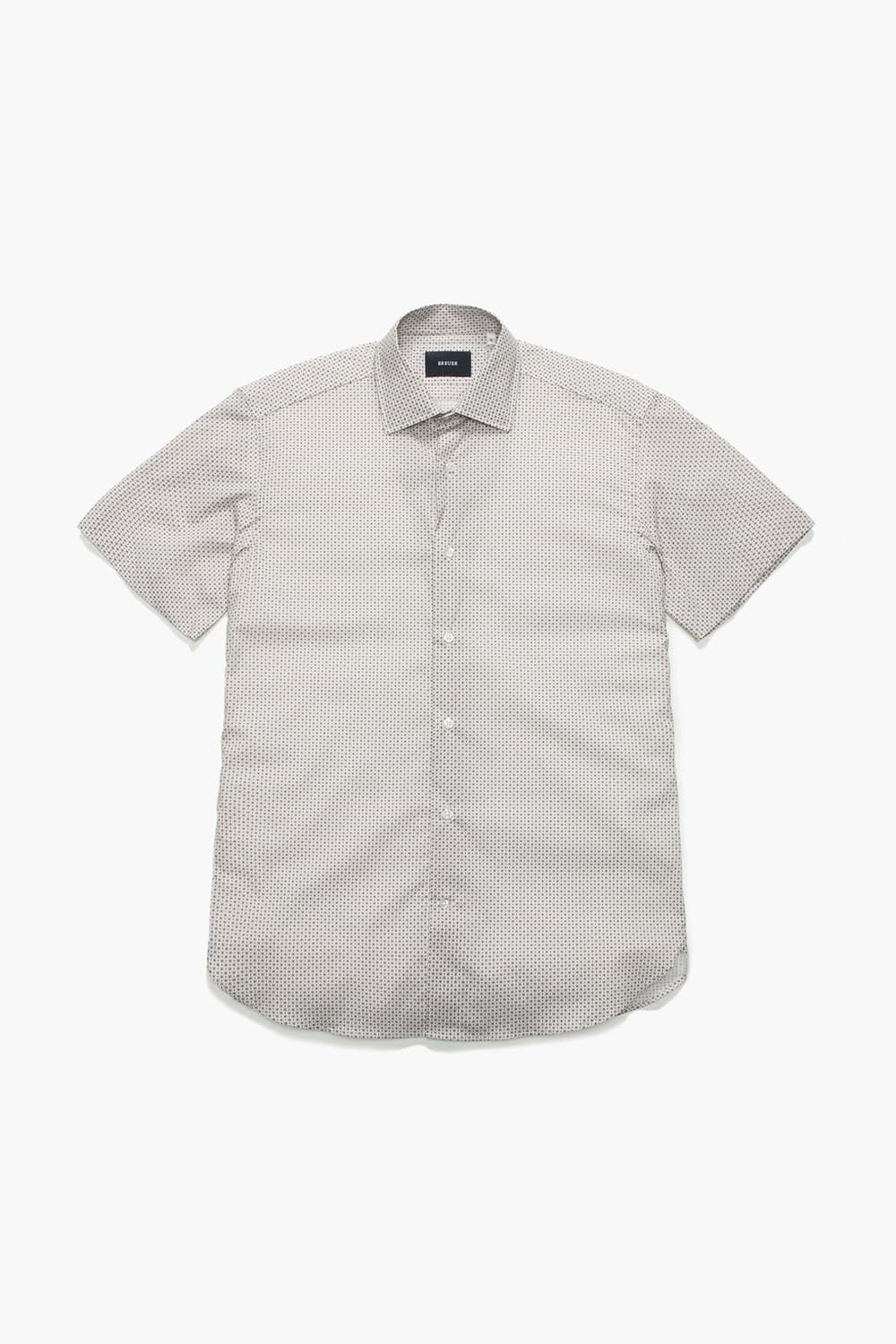 코튼 도트 패턴 851 레드 반소매 셔츠