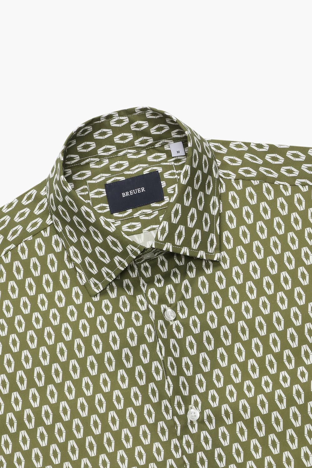 코튼 일러스트 도트 852 그린 반소매 셔츠