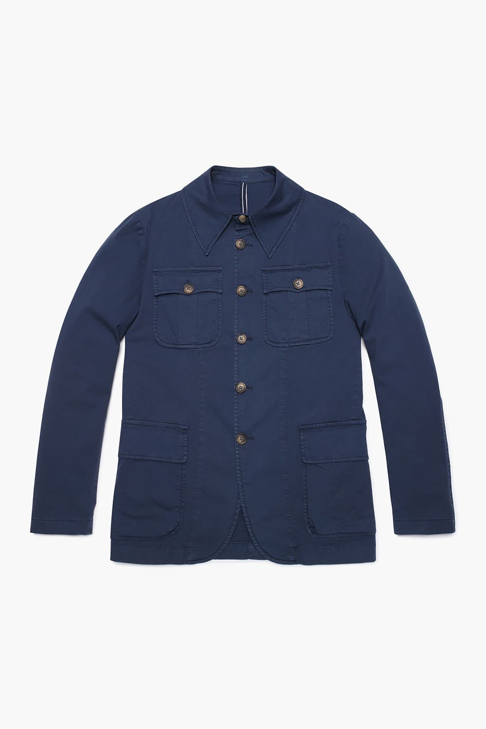 코튼 빅버튼 포켓 901 네이비 하프 코트