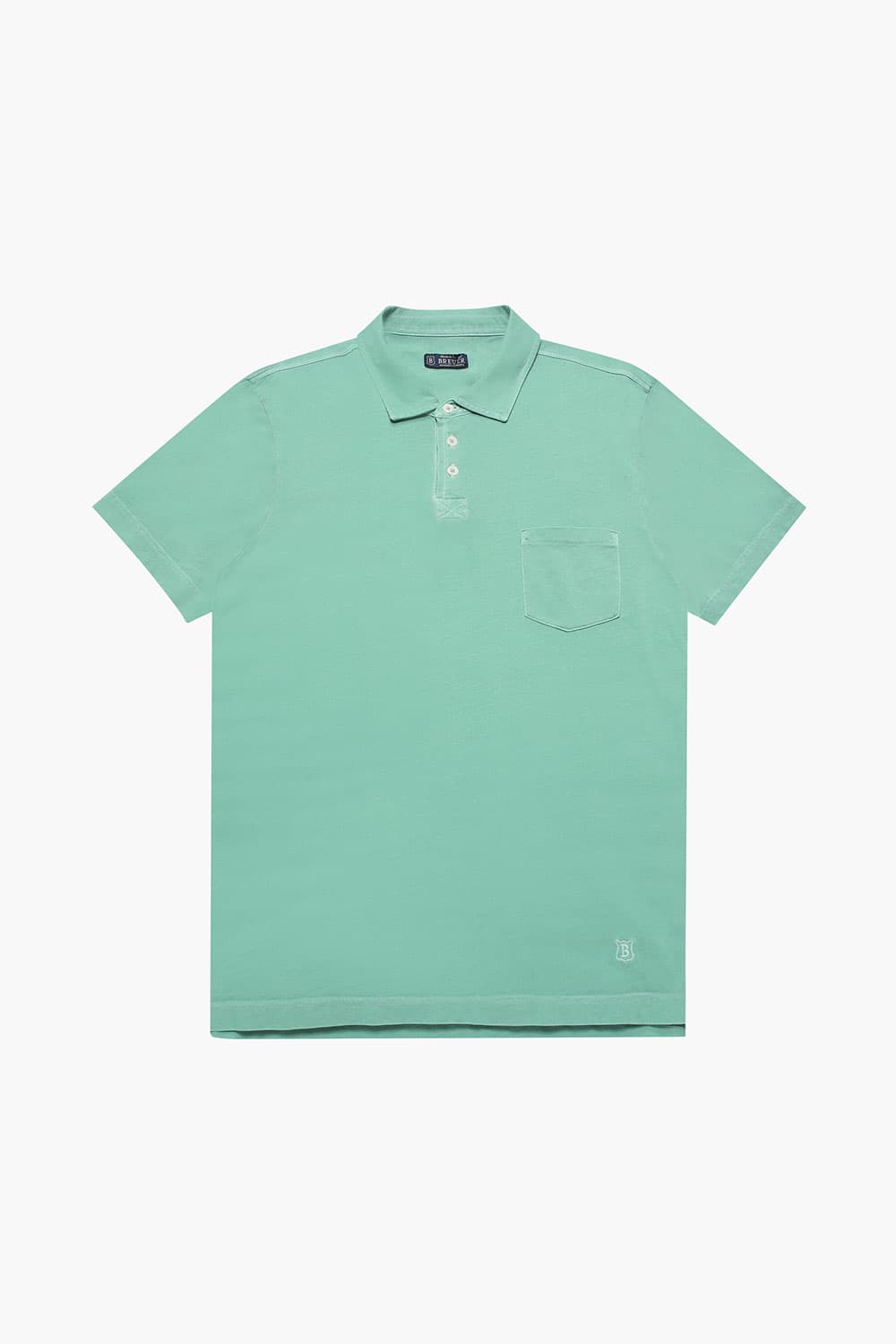 코튼 버튼 다운 포켓 501 라이트그린 반소매 티셔츠