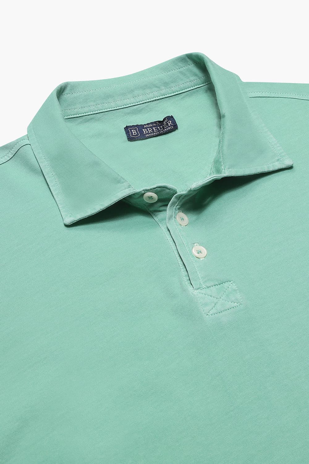 코튼 버튼 다운 포켓 501 라이트그린 반소매 티셔츠