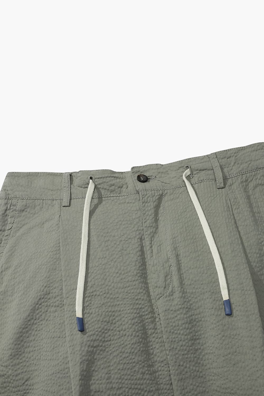 코튼 드로우스트링 세미와이드 804 라이트카키 캐주얼 팬츠