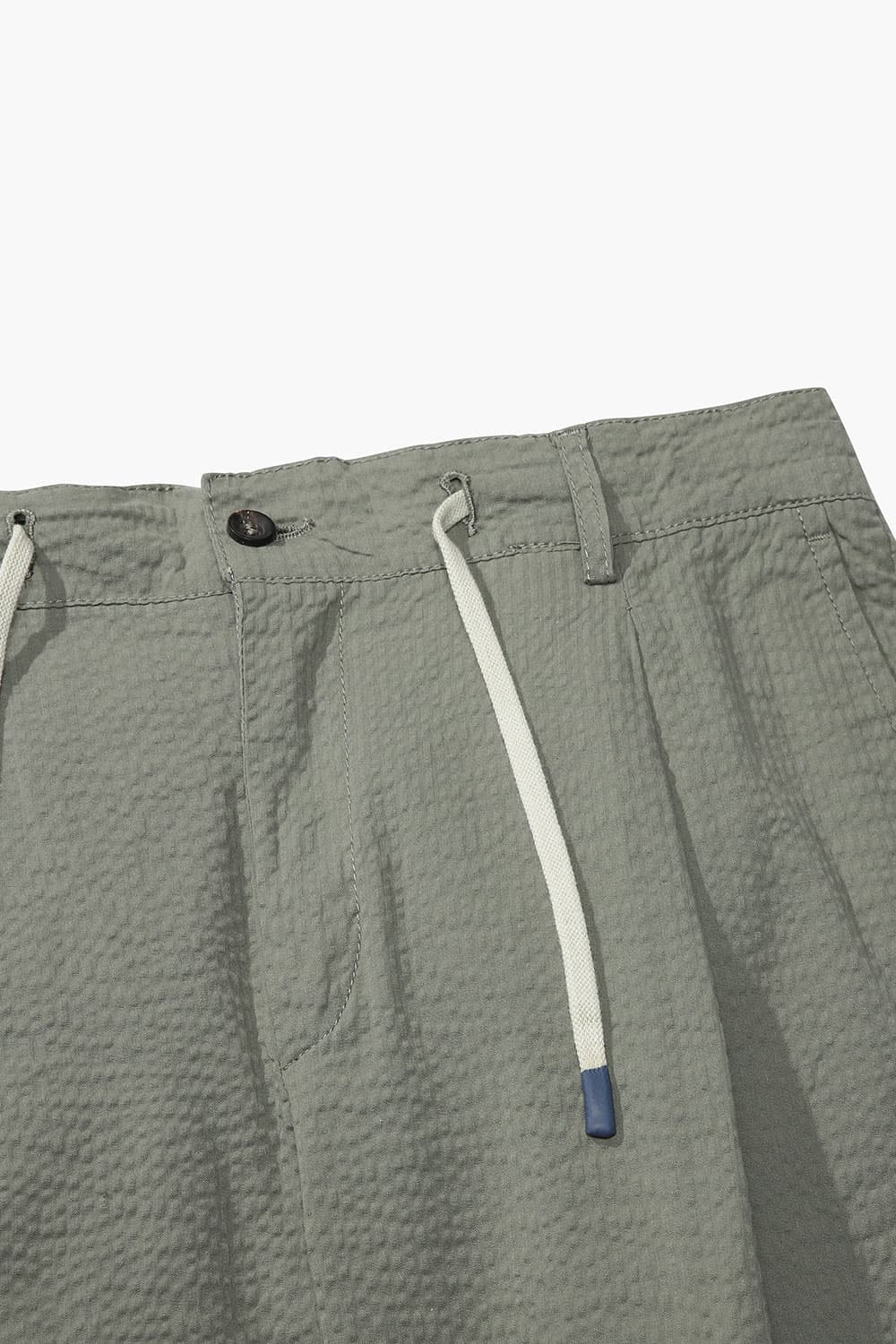 코튼 드로우스트링 세미와이드 804 라이트카키 캐주얼 팬츠