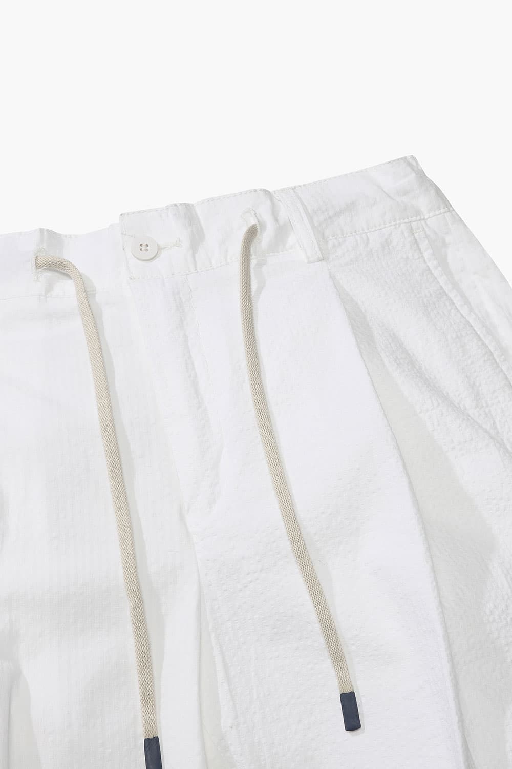 코튼 드로우스트링 세미와이드 804 화이트 캐주얼 팬츠