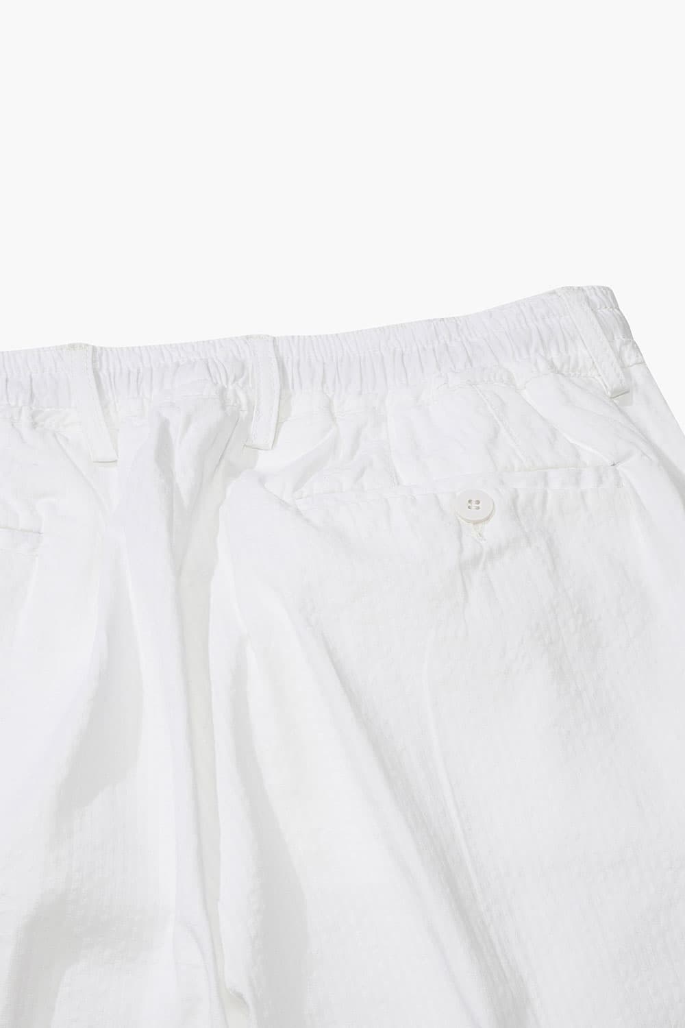 코튼 드로우스트링 세미와이드 804 화이트 캐주얼 팬츠