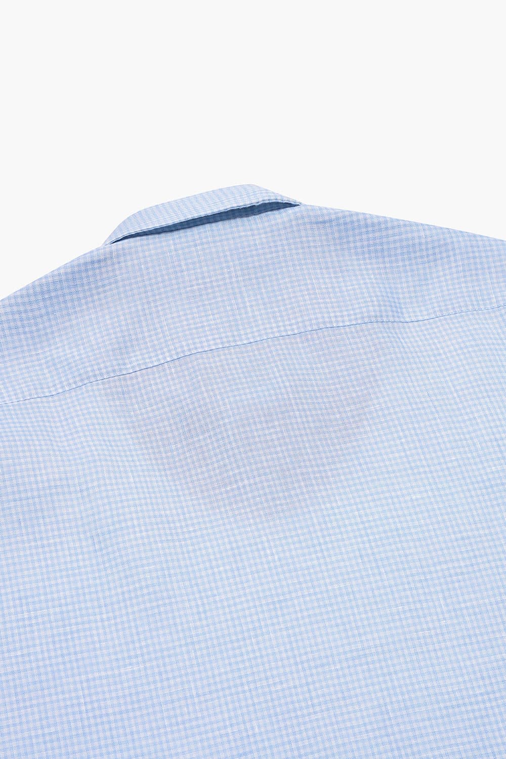 린넨 깅엄 체크 104 블루 셔츠
