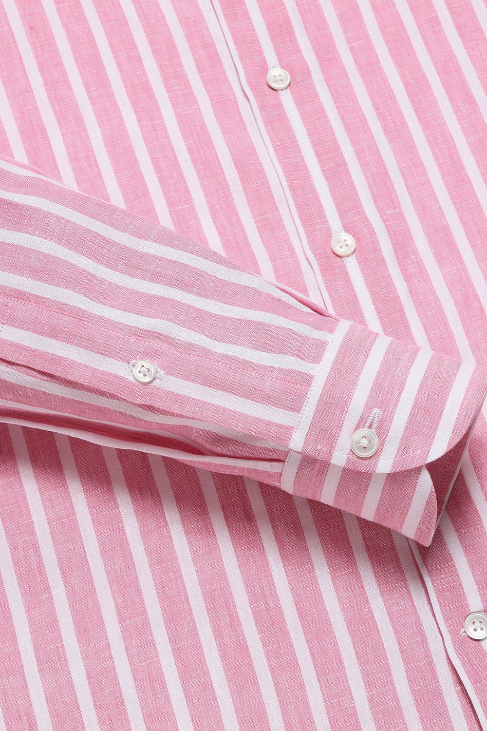 린넨 스트라이프 106 핑크 셔츠