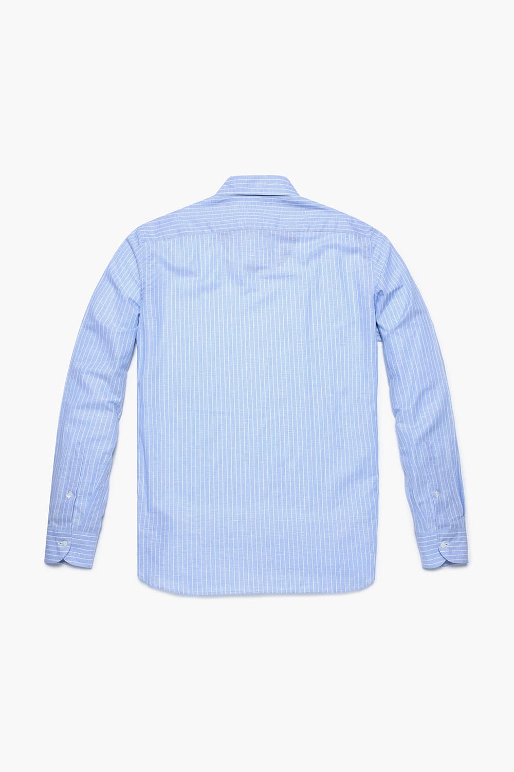 린넨 혼방 스트라이프 102 블루 셔츠