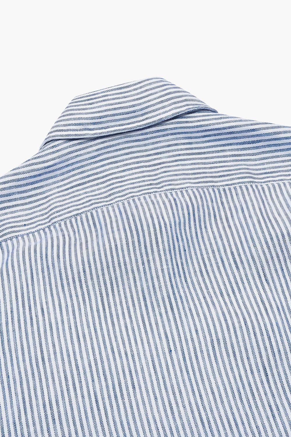 린넨 스프라이프 버튼 다운 포켓 201 블루 셔츠