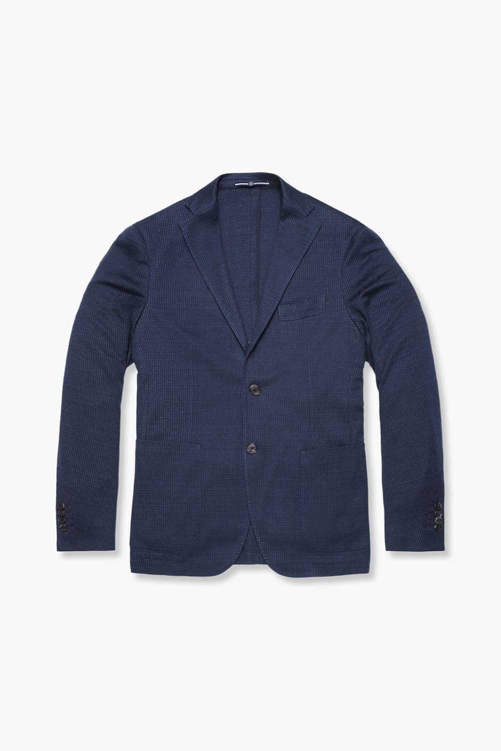 린넨 혼방 하운드투스 202 네이비 테일러드 자켓