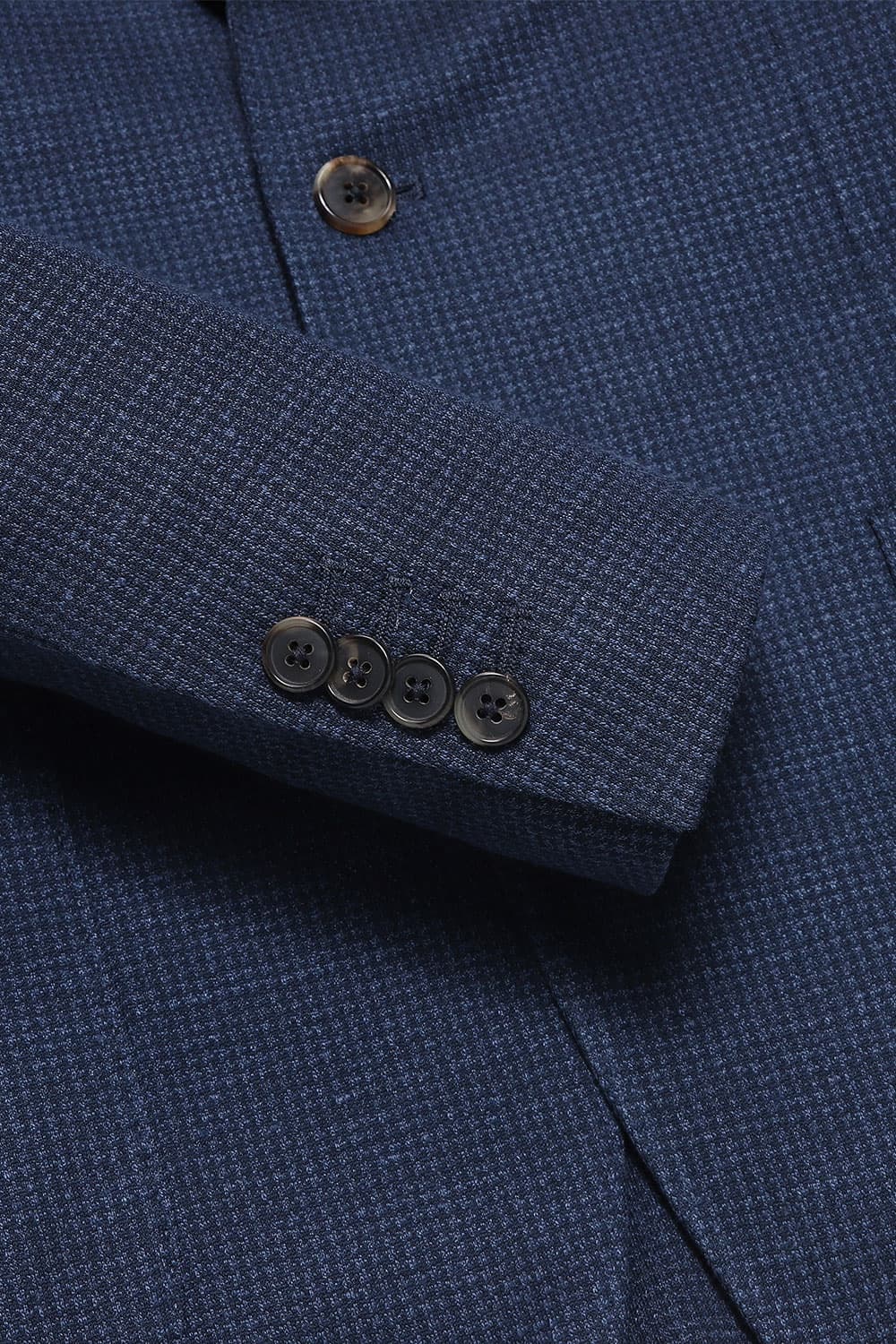 린넨 혼방 하운드투스 202 네이비 테일러드 자켓