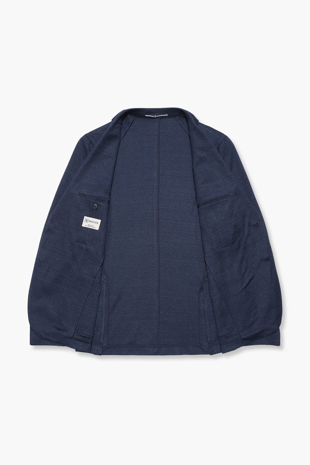 린넨 혼방 하운드투스 202 네이비 테일러드 자켓