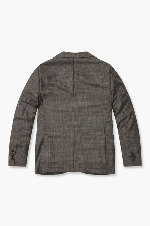 울 플란넬 체크 203 다크브라운 테일러드 자켓