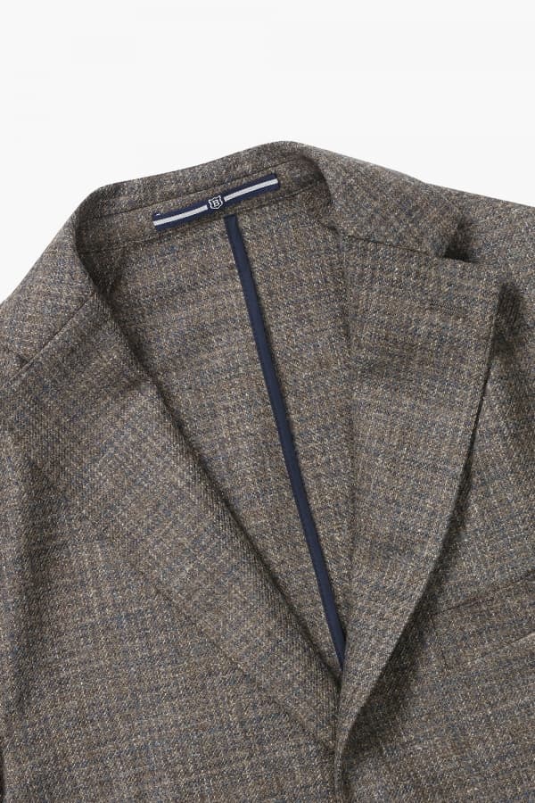 울 플란넬 체크 203 다크브라운 테일러드 자켓