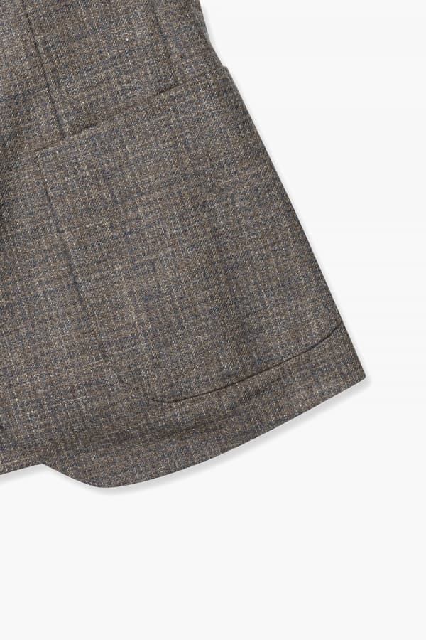 울 플란넬 체크 203 다크브라운 테일러드 자켓