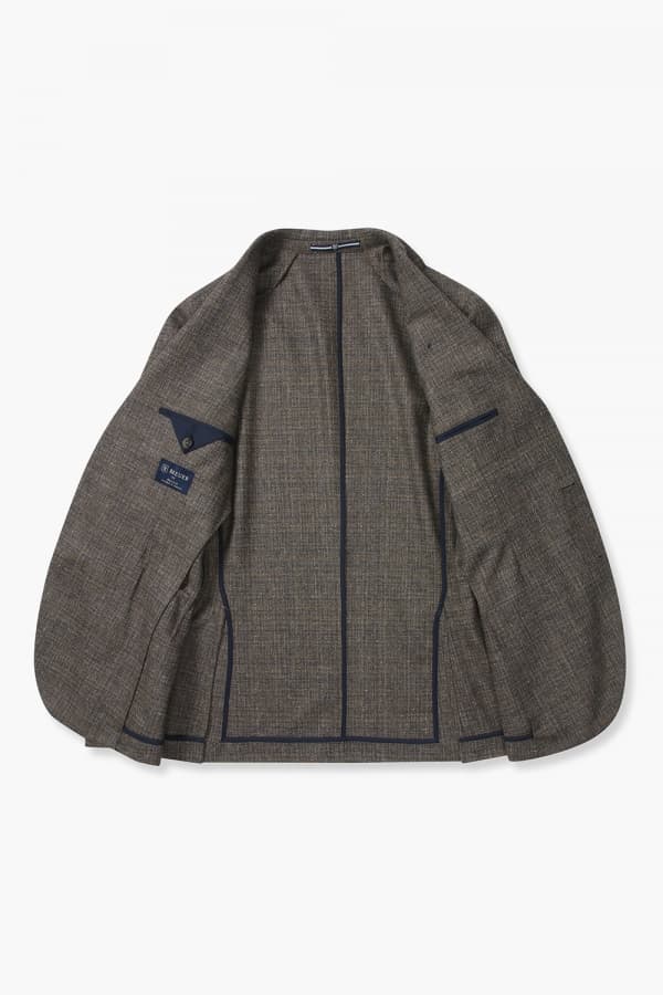 울 플란넬 체크 203 다크브라운 테일러드 자켓