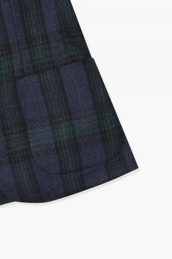 울 타탄 체크 204 다크네이비 테일러드 자켓