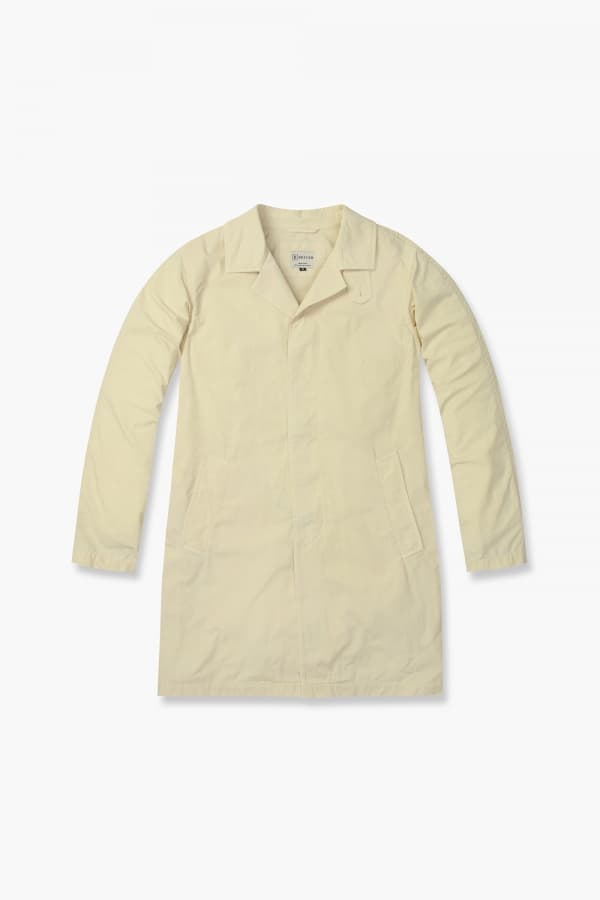 코튼 가먼트다잉 레글런 101 라이트옐로우 트렌치 코트