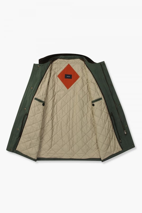 왁스 코튼 레글런 다운 야상 822 다크그린 점퍼