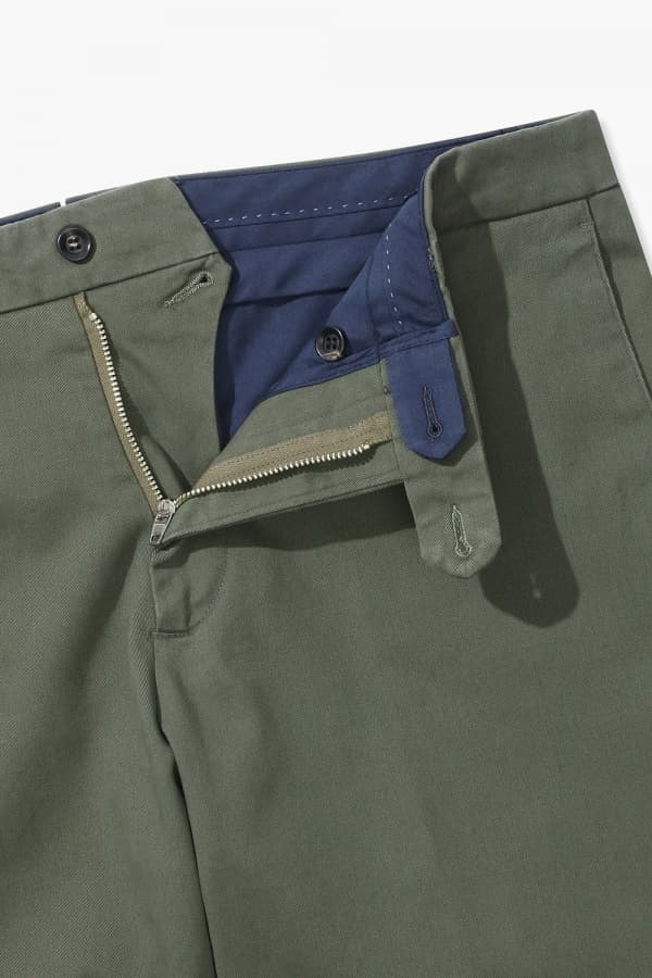 코튼 테이퍼드 803 카키 팬츠