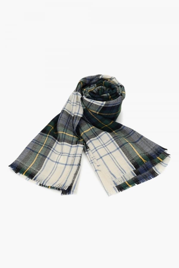 울 타탄 체크 104 그린 머플러