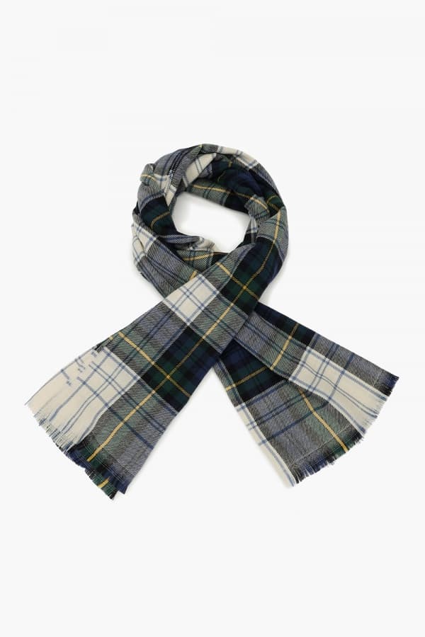 울 타탄 체크 104 그린 머플러