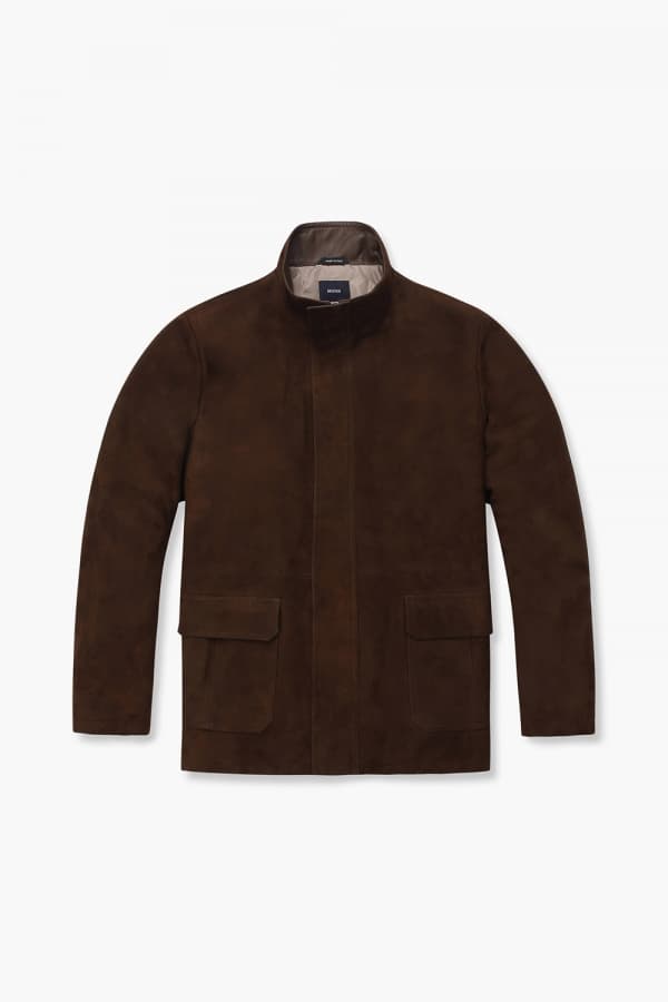 램스킨 스웨이드 하이넥 803 다크브라운 점퍼