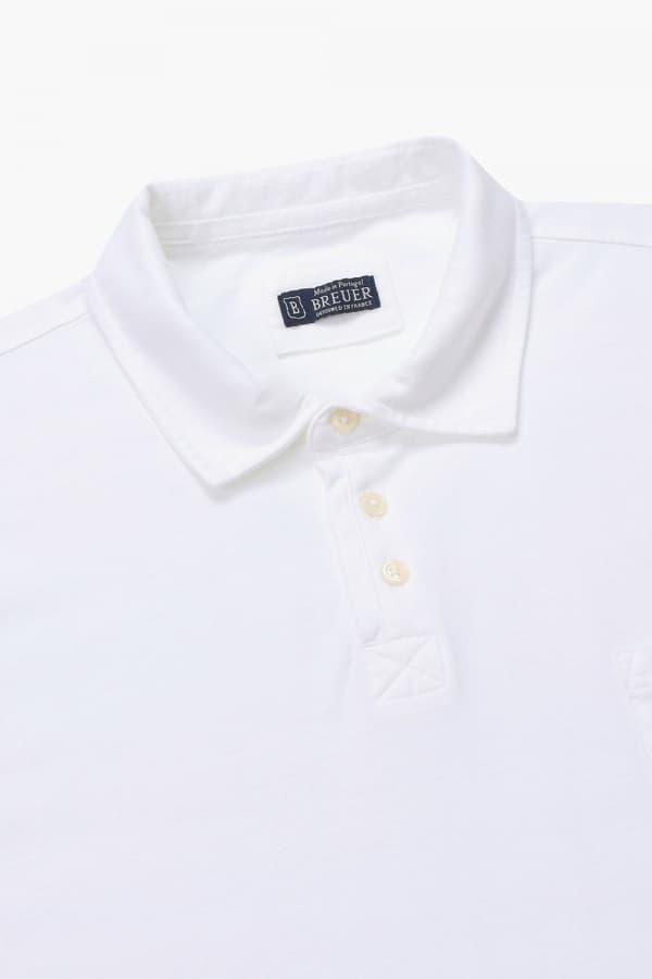 코튼 폴로 101 화이트 긴소매 티셔츠