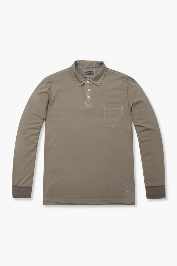 코튼 폴로 101 브라운 긴소매 티셔츠