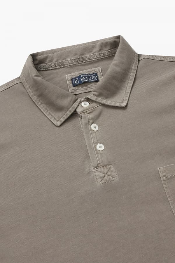 코튼 폴로 101 브라운 긴소매 티셔츠