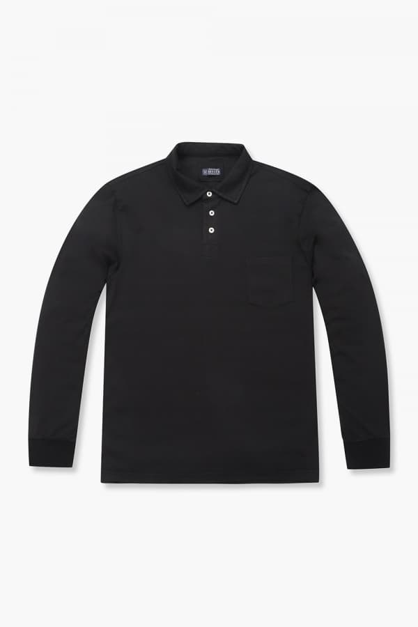 코튼 폴로 101 블랙 긴소매 티셔츠