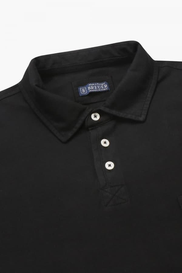 코튼 폴로 101 블랙 긴소매 티셔츠