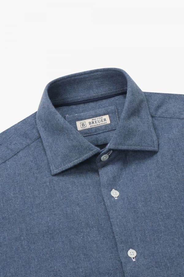 코튼 베이직 플란넬 305 네이비 셔츠